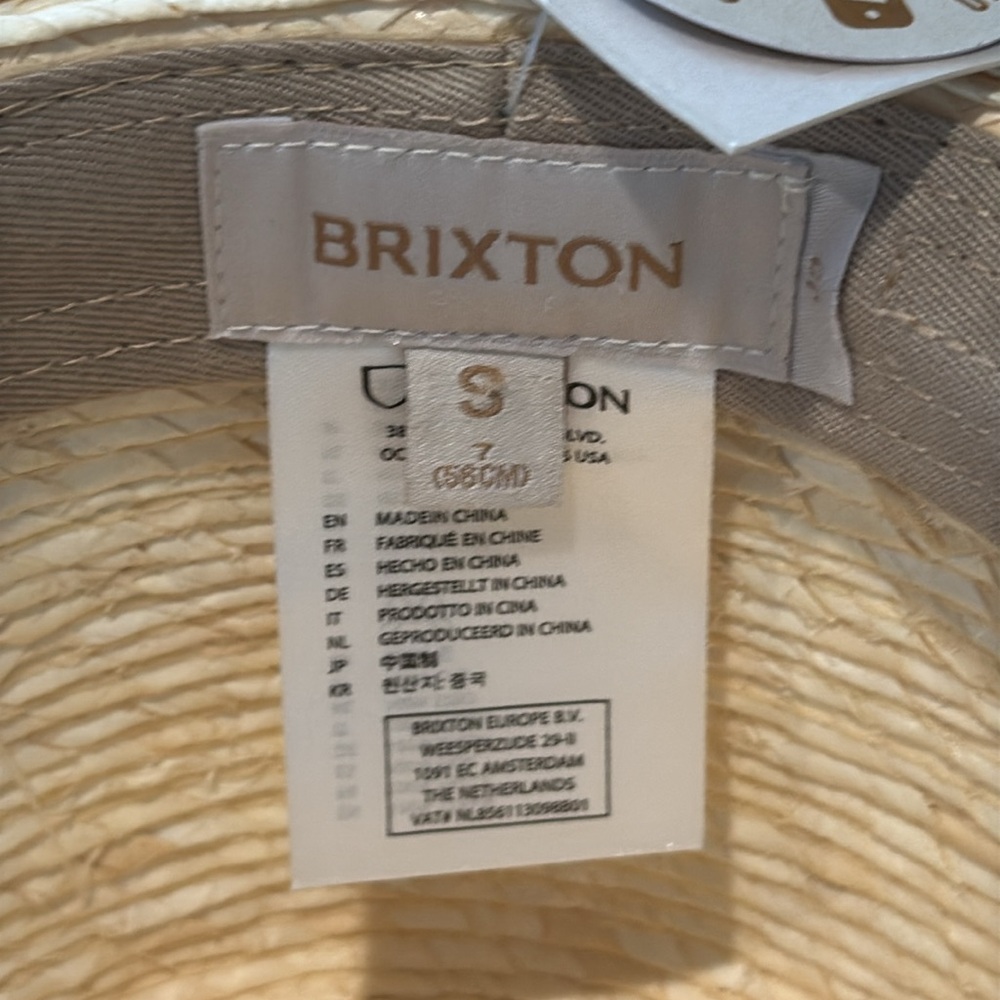 Brixton Natural Jo Rancher Straw Hat with Black white Band - Picture 6 of 7